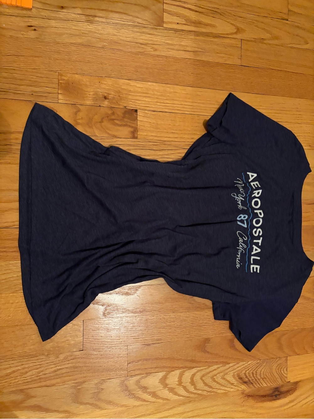Aeropostale Navy Short Sleeve Logo Tee